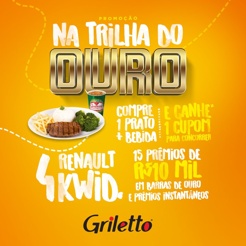 Griletto lança promoção “Na Trilha do Ouro”